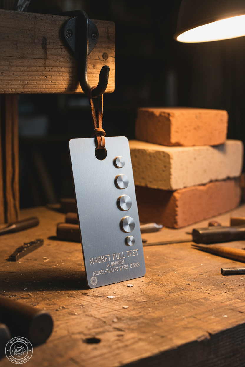 Magnet Test Pull Card on lanyard in workshop
