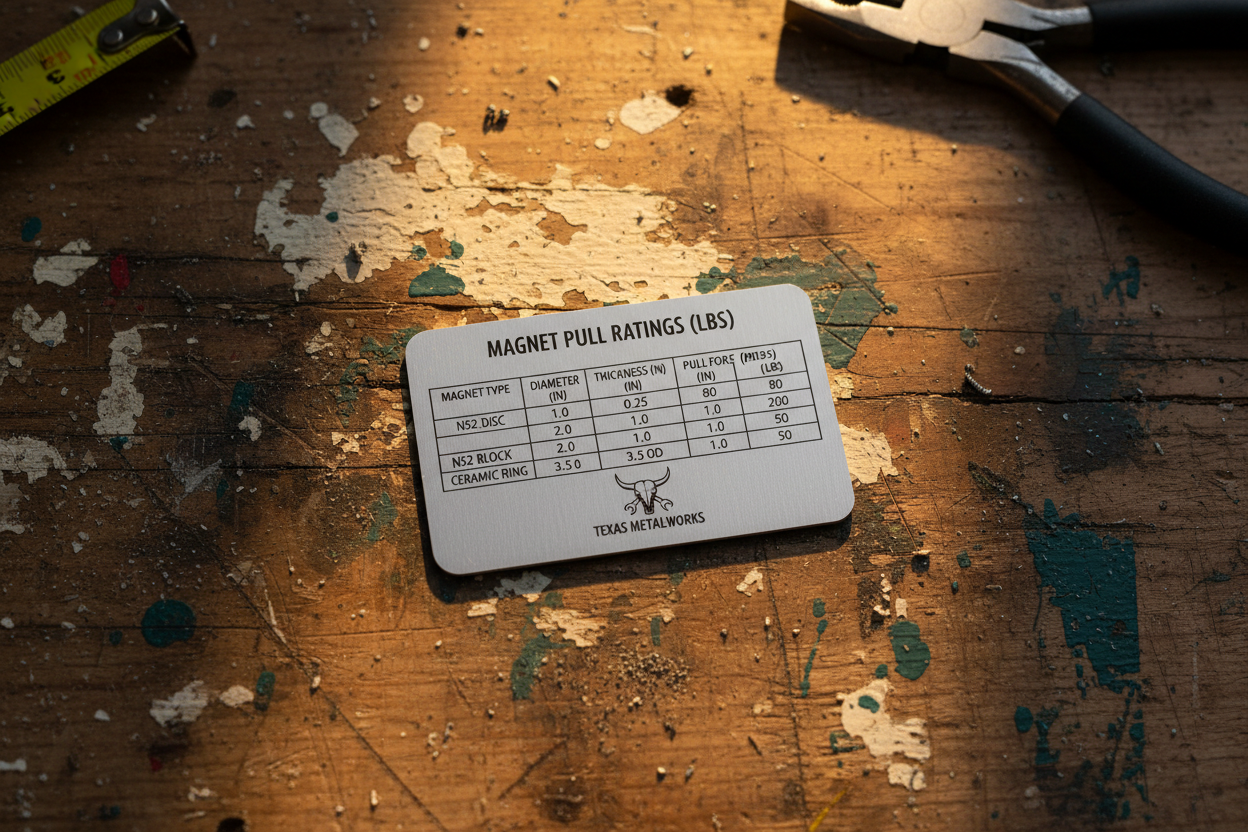 Reverse side showing reference chart
